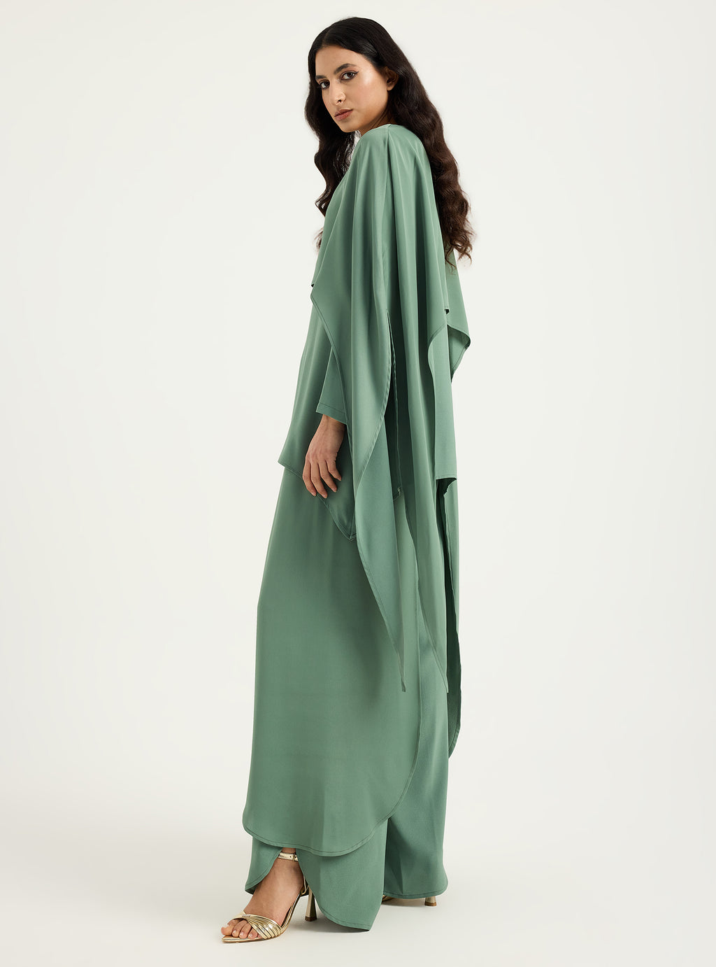 Cape-Effect Blouse & Trouser Set - Store WF