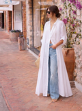 Cotton White Longline Shirt Tunic - Store WF