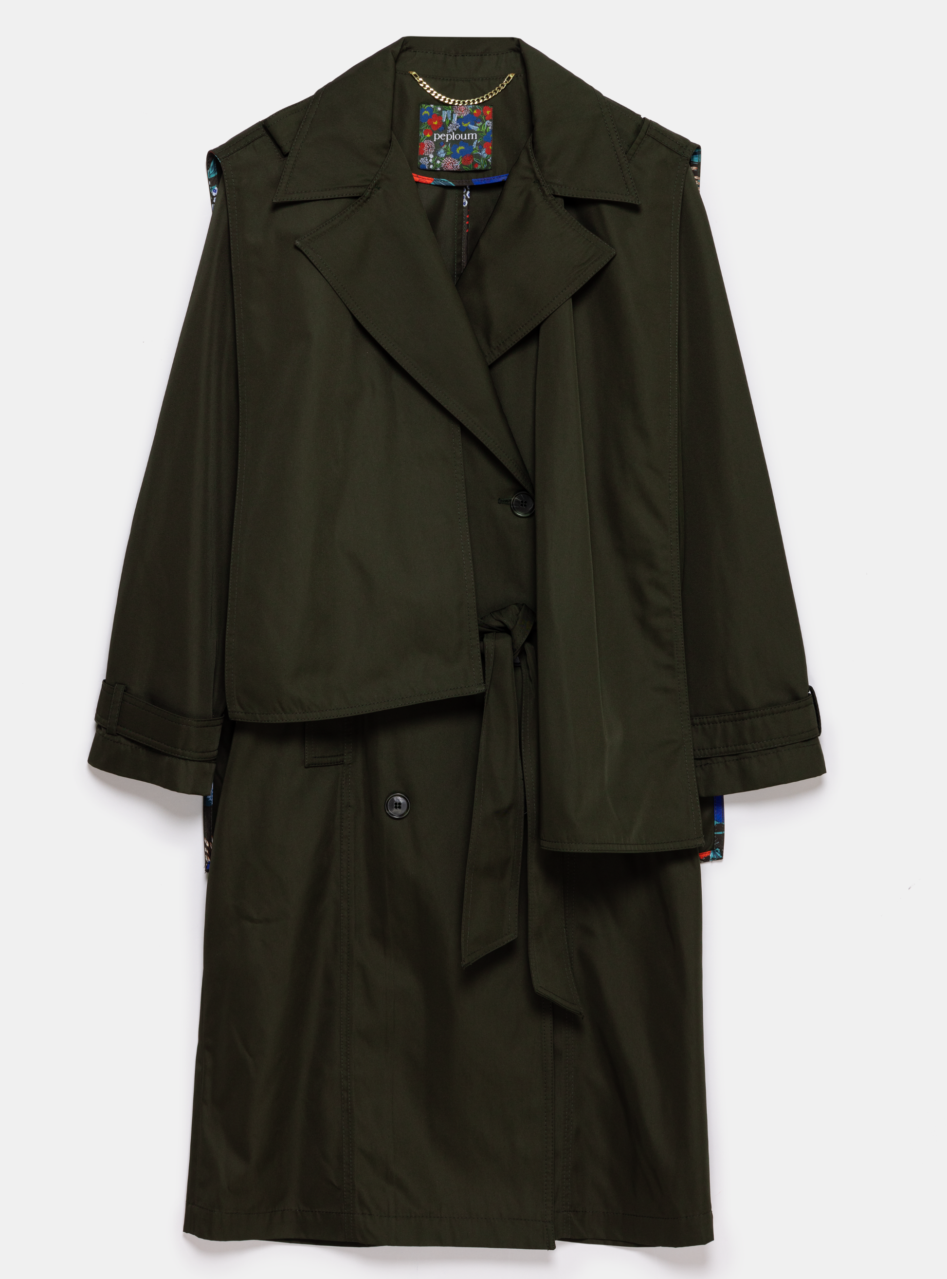 2-in-1 Detachable Vest Trench Coat