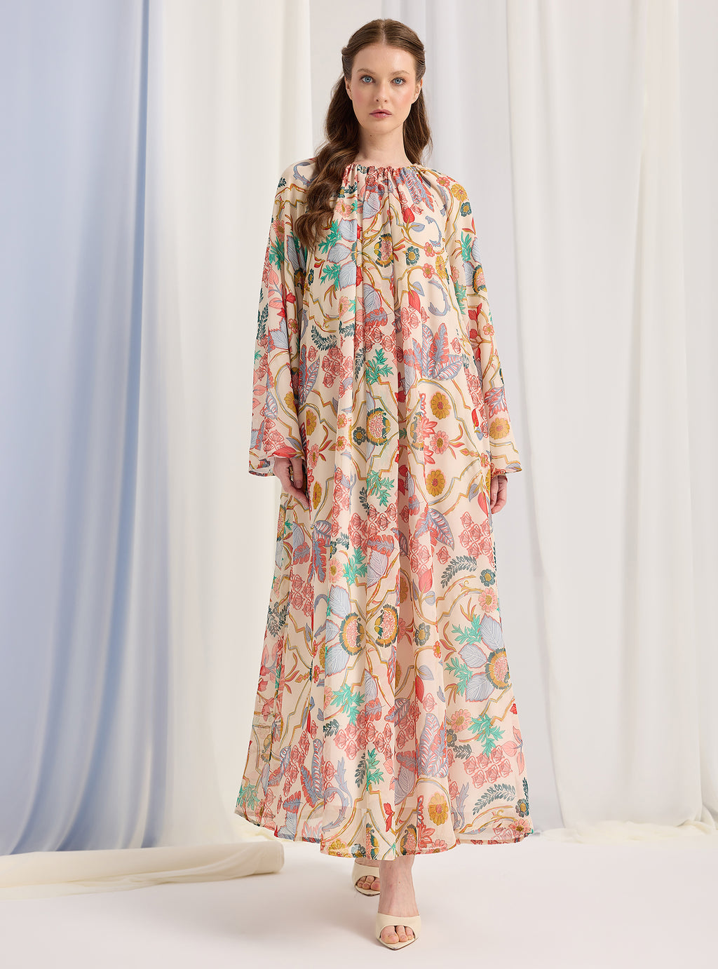 Gold Lurex Detailed Belted Maxi Dress - Store WF