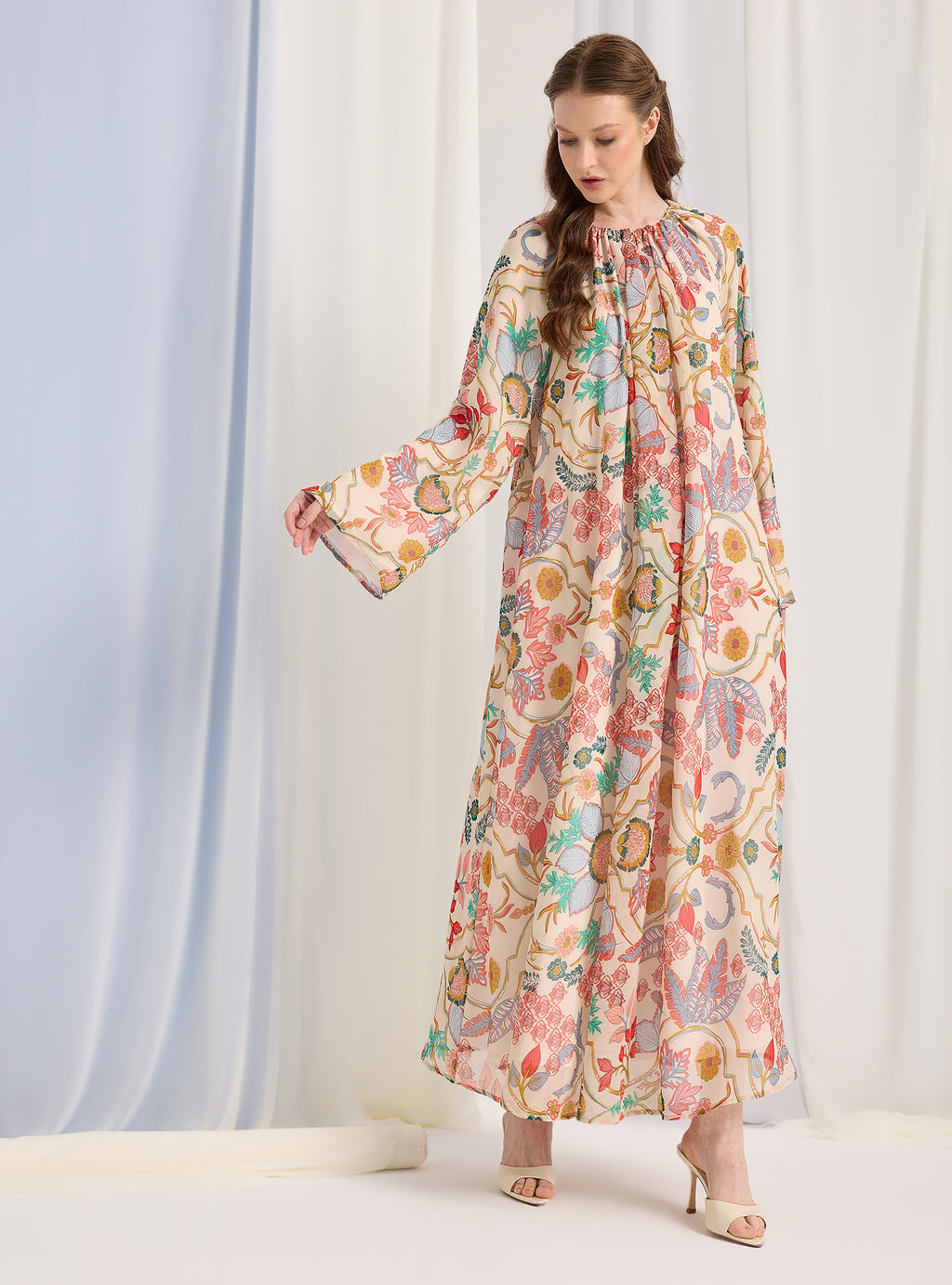Gold Lurex Detailed Belted Maxi Dress - Store WF