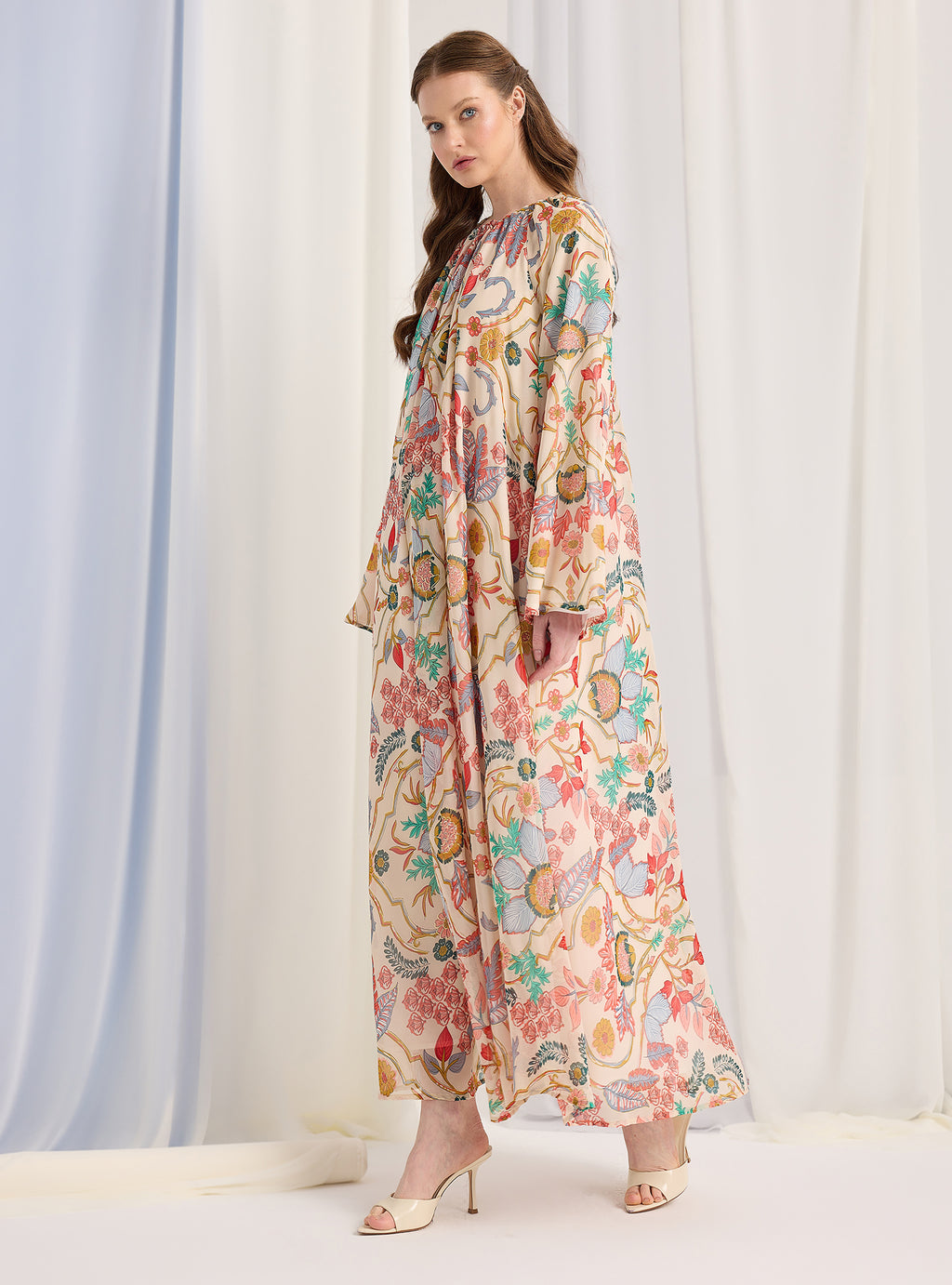 Gold Lurex Detailed Belted Maxi Dress - Store WF