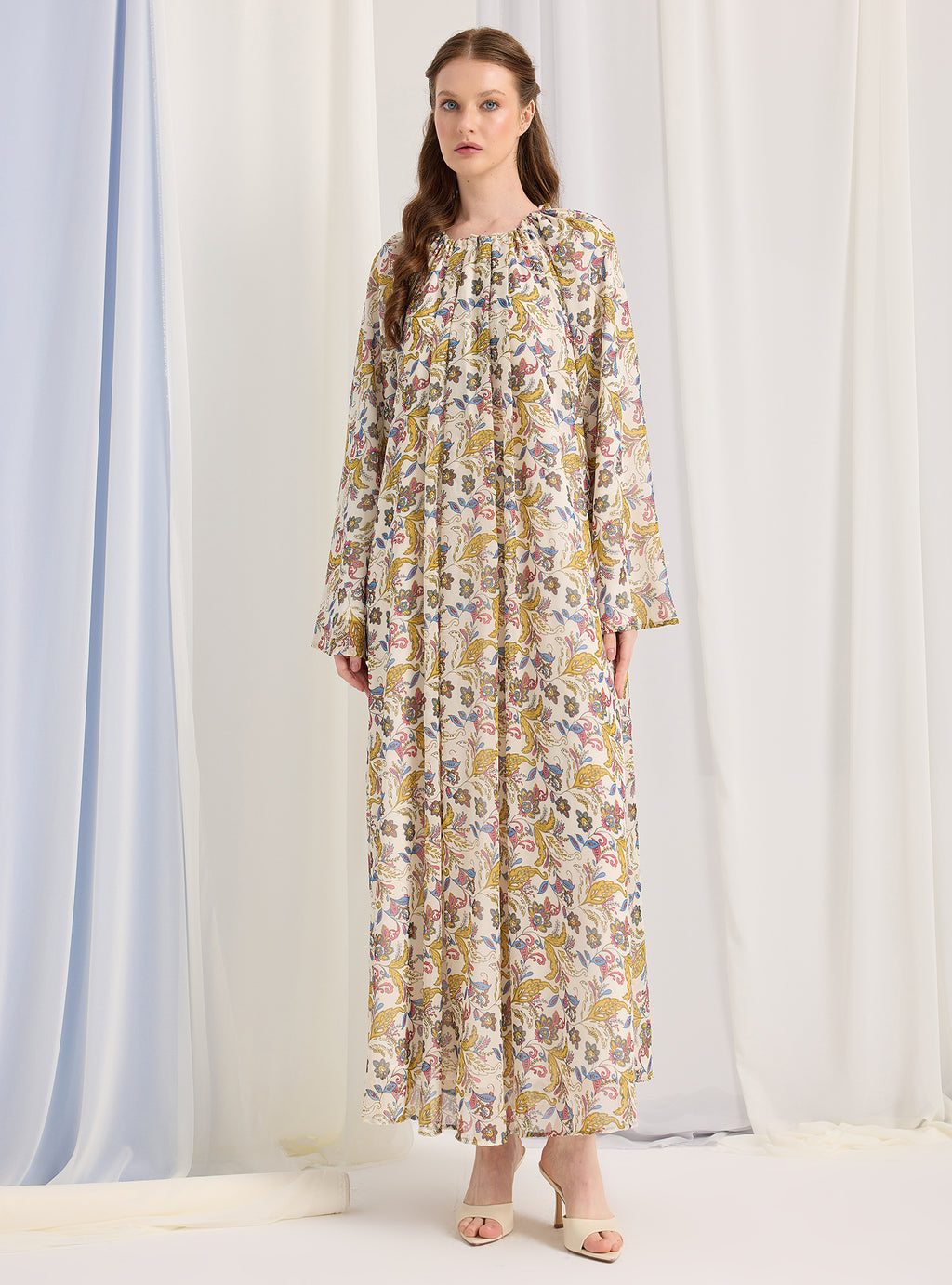 Etro Pirinted Gold Lurex Detailed Maxi Dress - Store WF