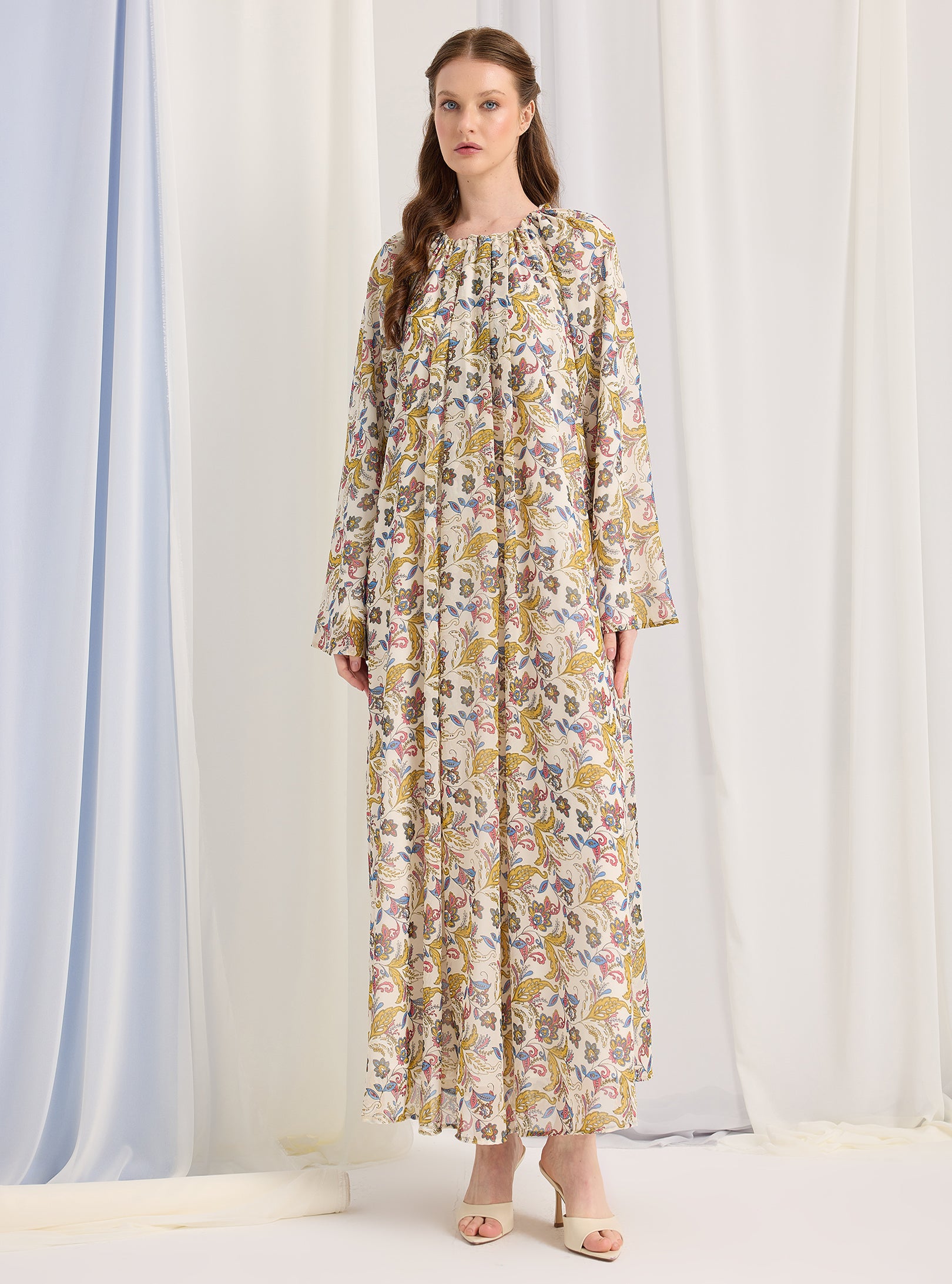 Etro Pirinted Gold Lurex Detailed Maxi Dress - Store WF