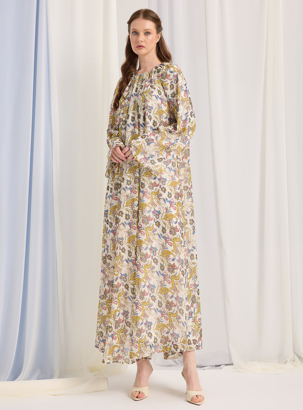 Etro Pirinted Gold Lurex Detailed Maxi Dress - Store WF