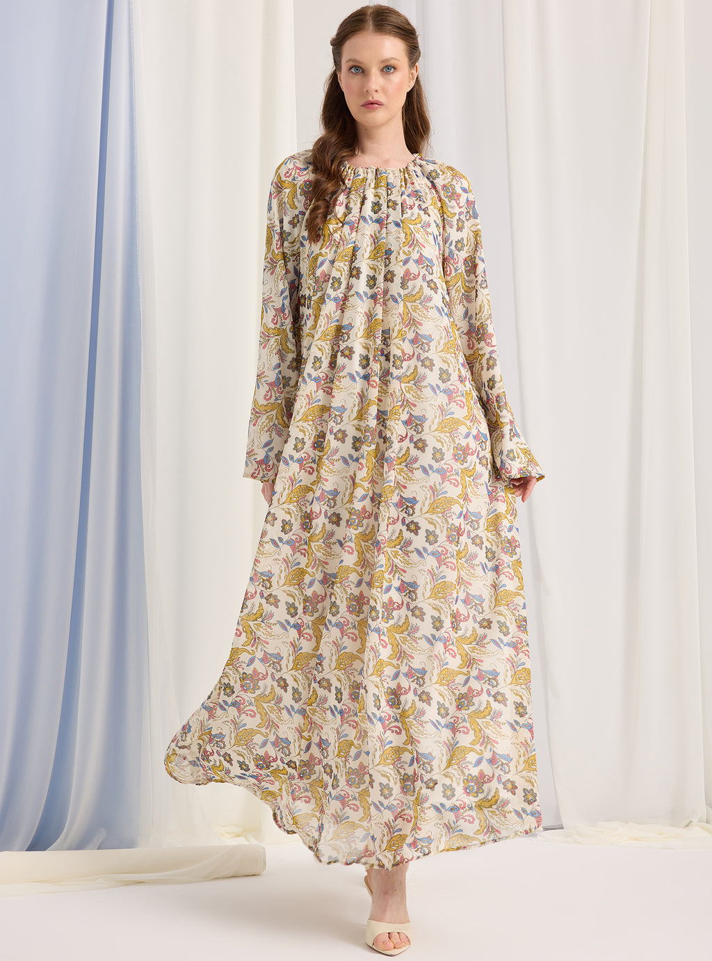 Etro Pirinted Gold Lurex Detailed Maxi Dress - Store WF