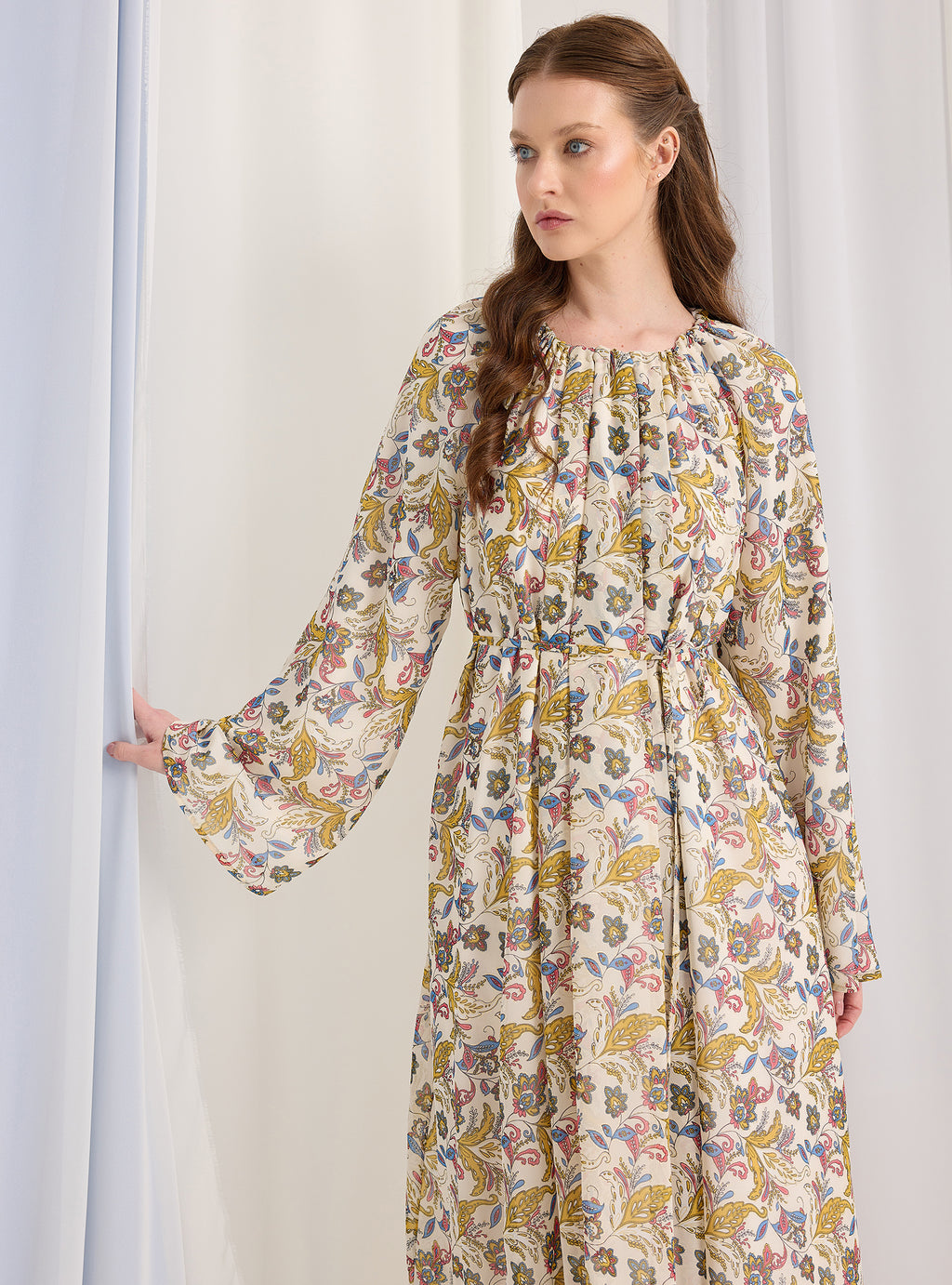 Etro Pirinted Gold Lurex Detailed Maxi Dress - Store WF