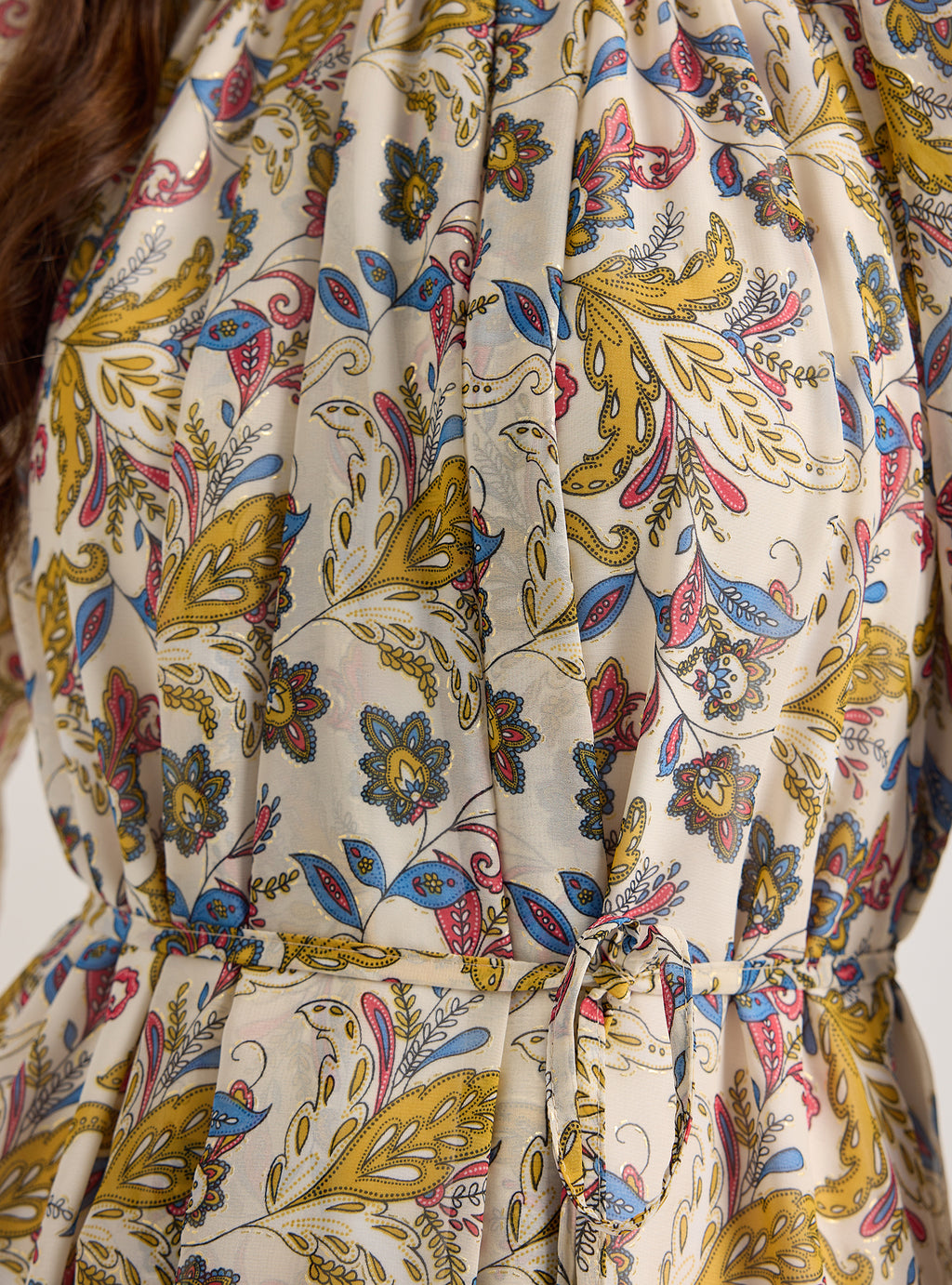 Etro Pirinted Gold Lurex Detailed Maxi Dress - Store WF