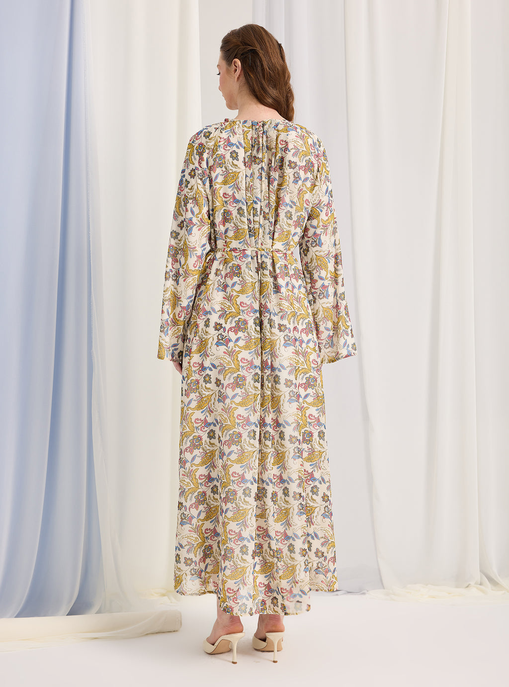 Etro Pirinted Gold Lurex Detailed Maxi Dress - Store WF