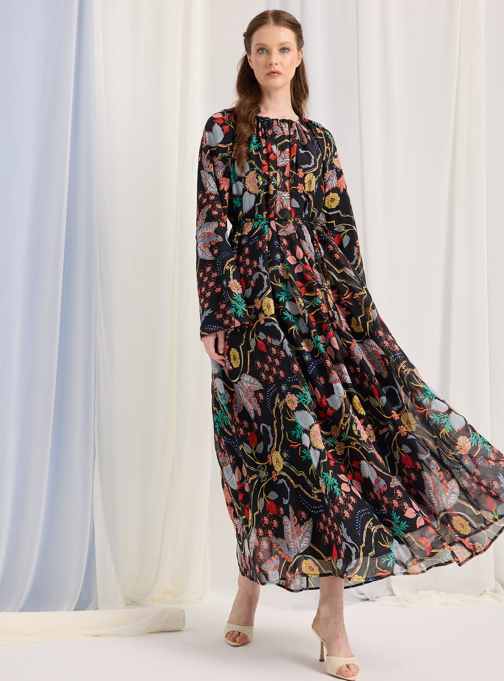 Black Gold Lurex Detailed Maxi Dress - Store WF