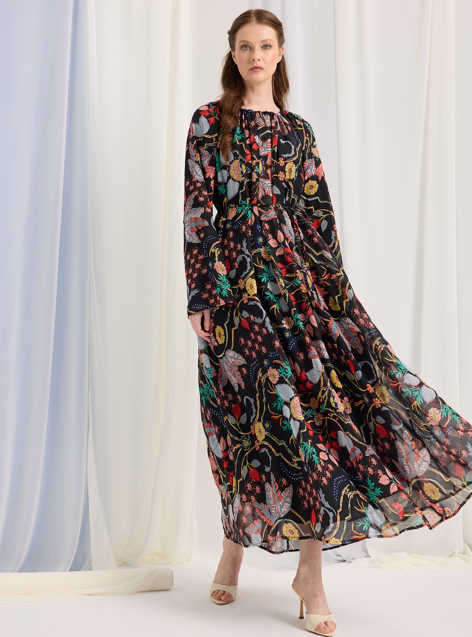 Black Gold Lurex Detailed Maxi Dress - Store WF