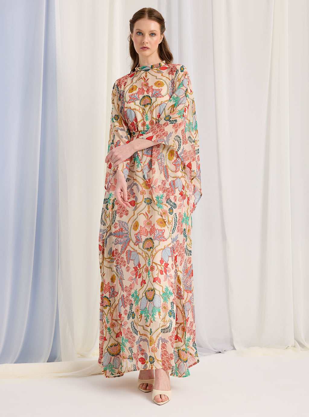 Gold Lurex Belted Kaftan Dress - Store WF