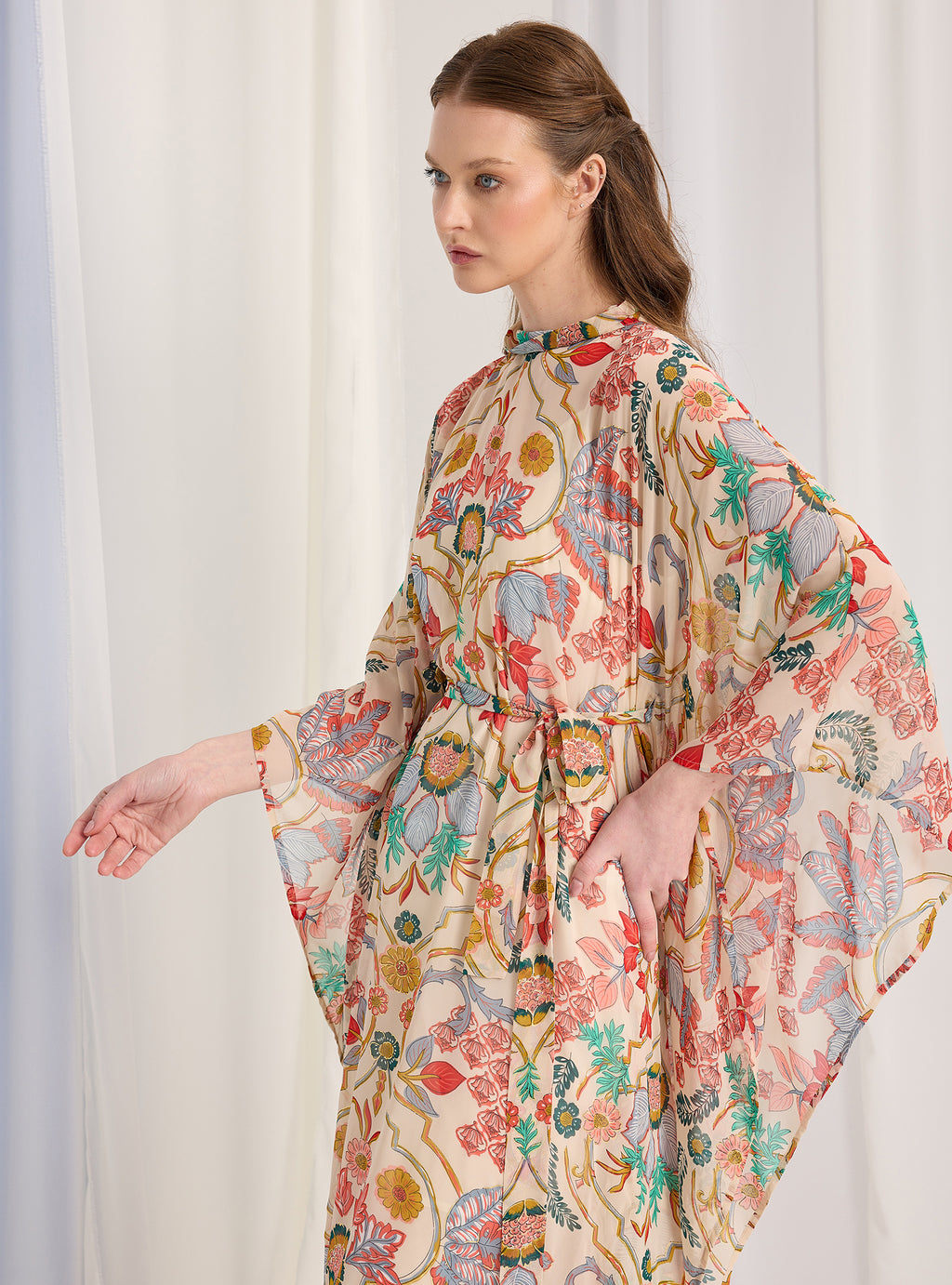 Gold Lurex Belted Kaftan Dress - Store WF