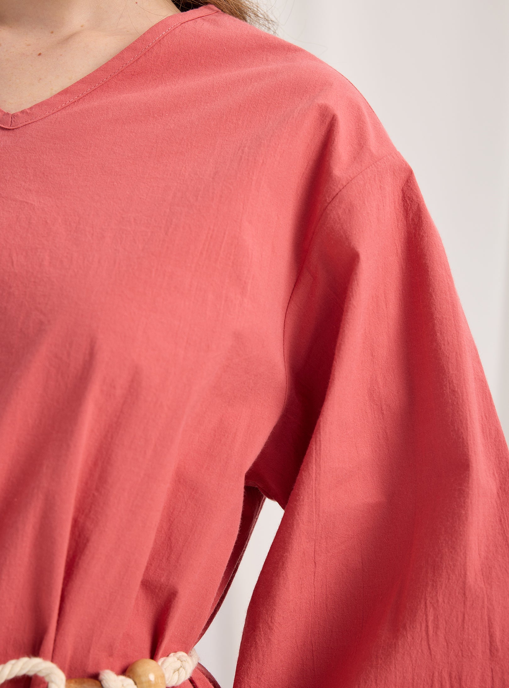 100% Cotton Poplin Belted Dress - Store WF