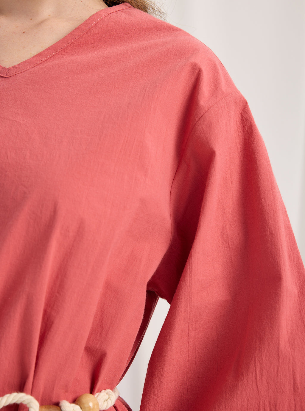 100% Cotton Poplin Belted Dress - Store WF
