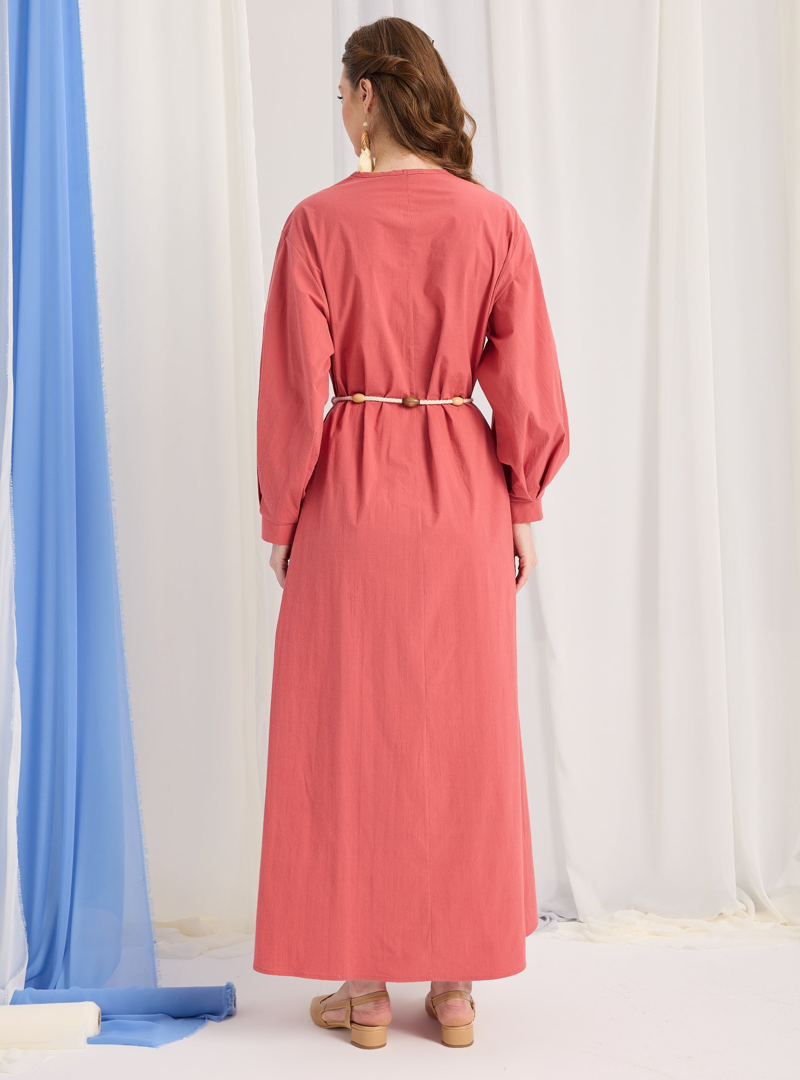 100% Cotton Poplin Belted Dress - Store WF