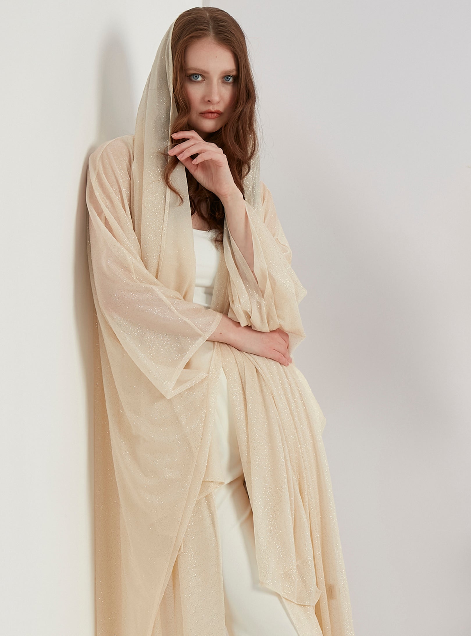 Nude Shimmering Scarves Hijab - Store WF