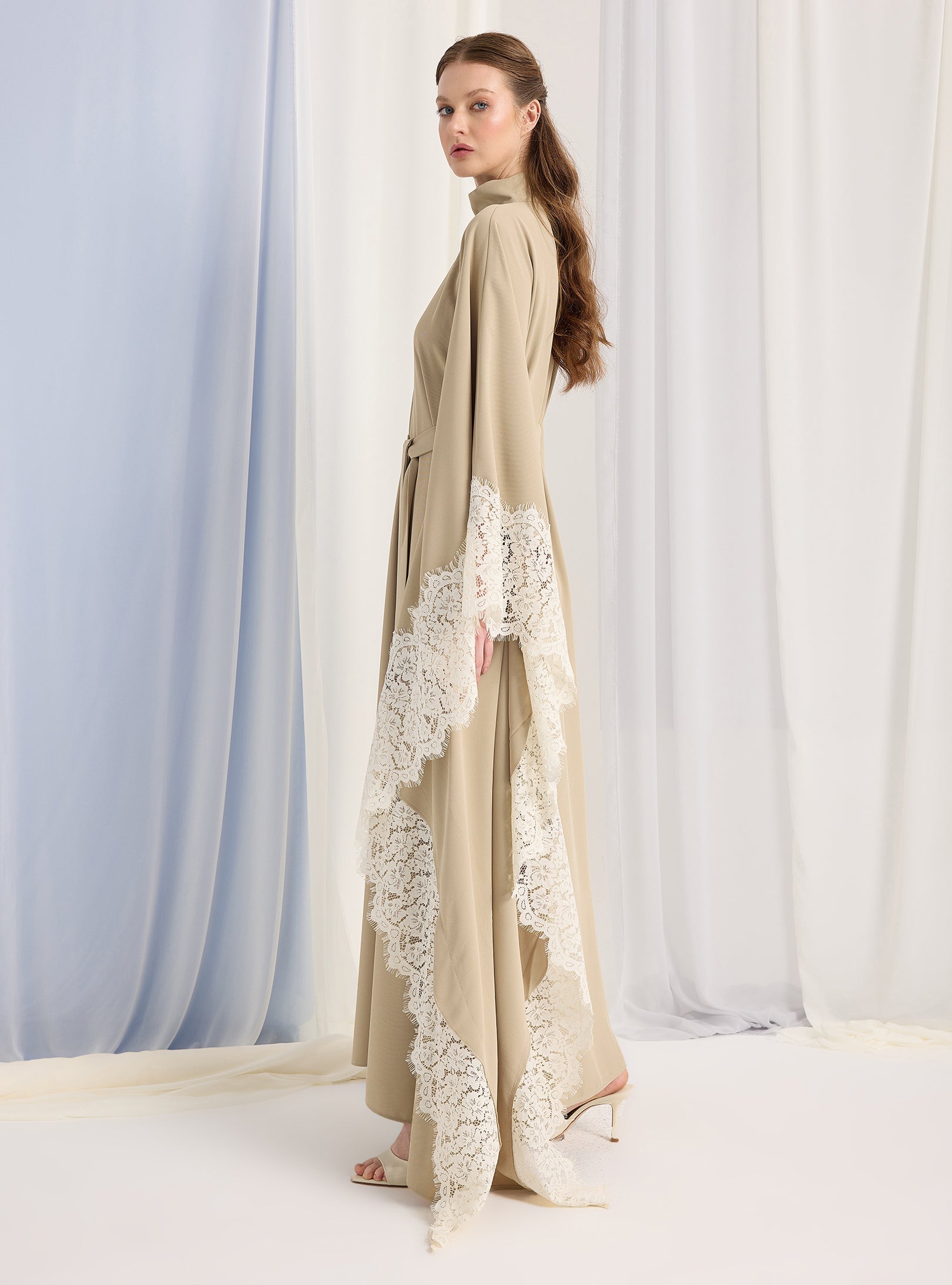 Lace Belted Kaftan Dress - Store WF