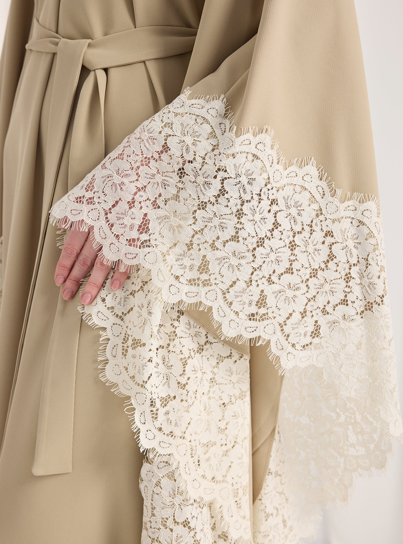 Lace Belted Kaftan Dress - Store WF