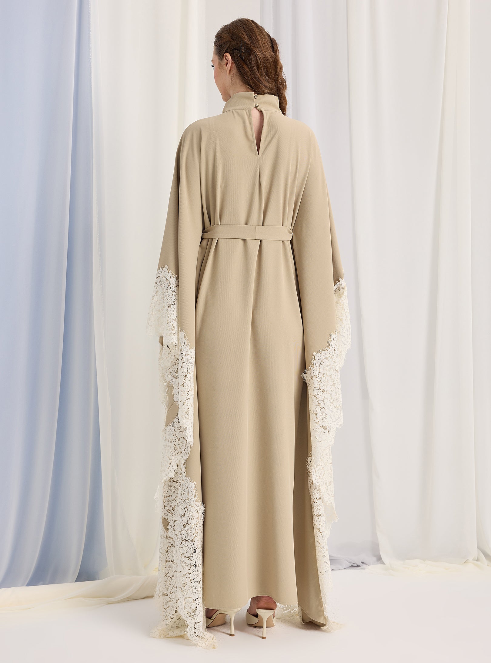 Lace Belted Kaftan Dress - Store WF