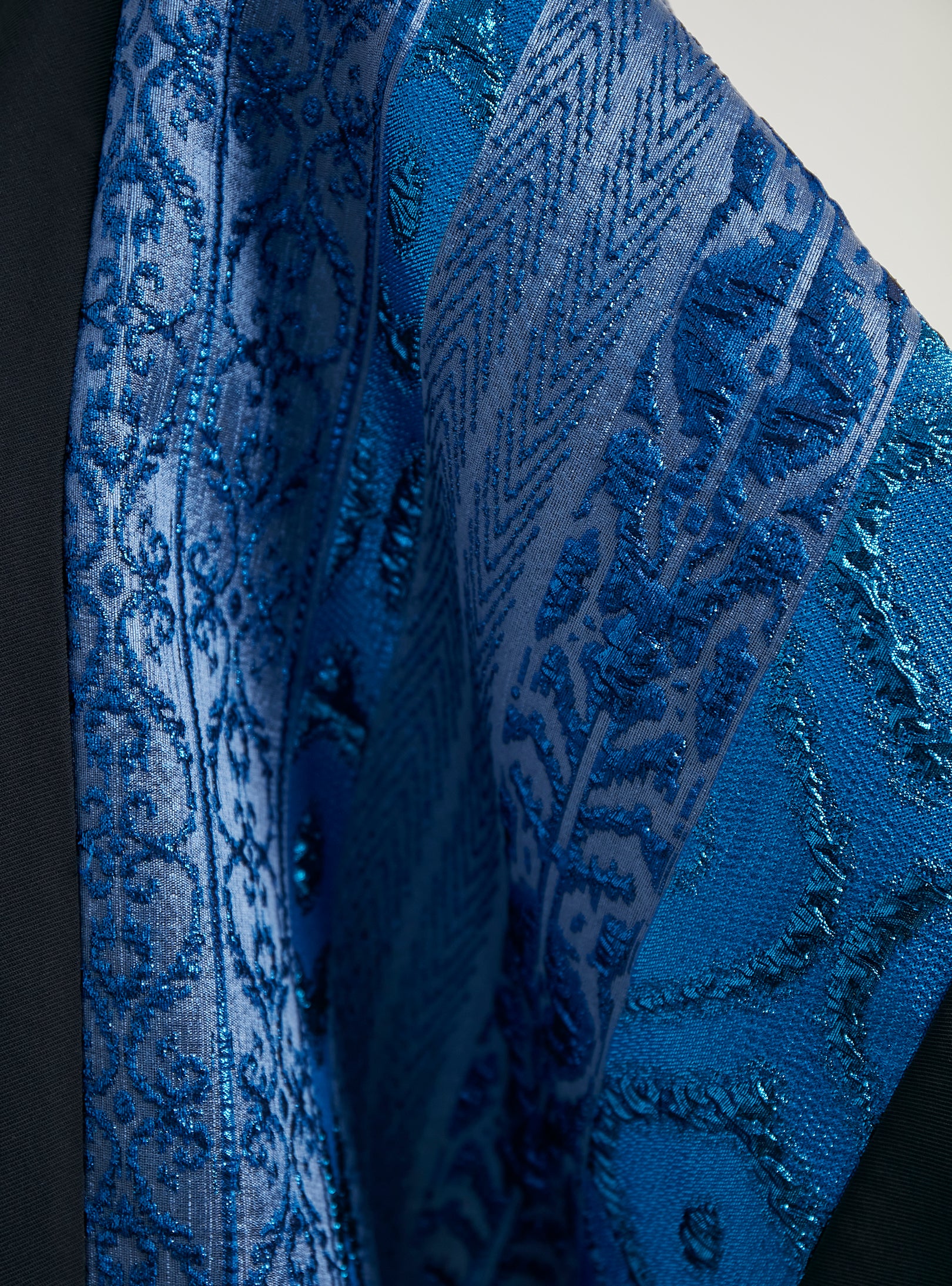 Blue Silver Jacquard Kaftan Dress - Store WF