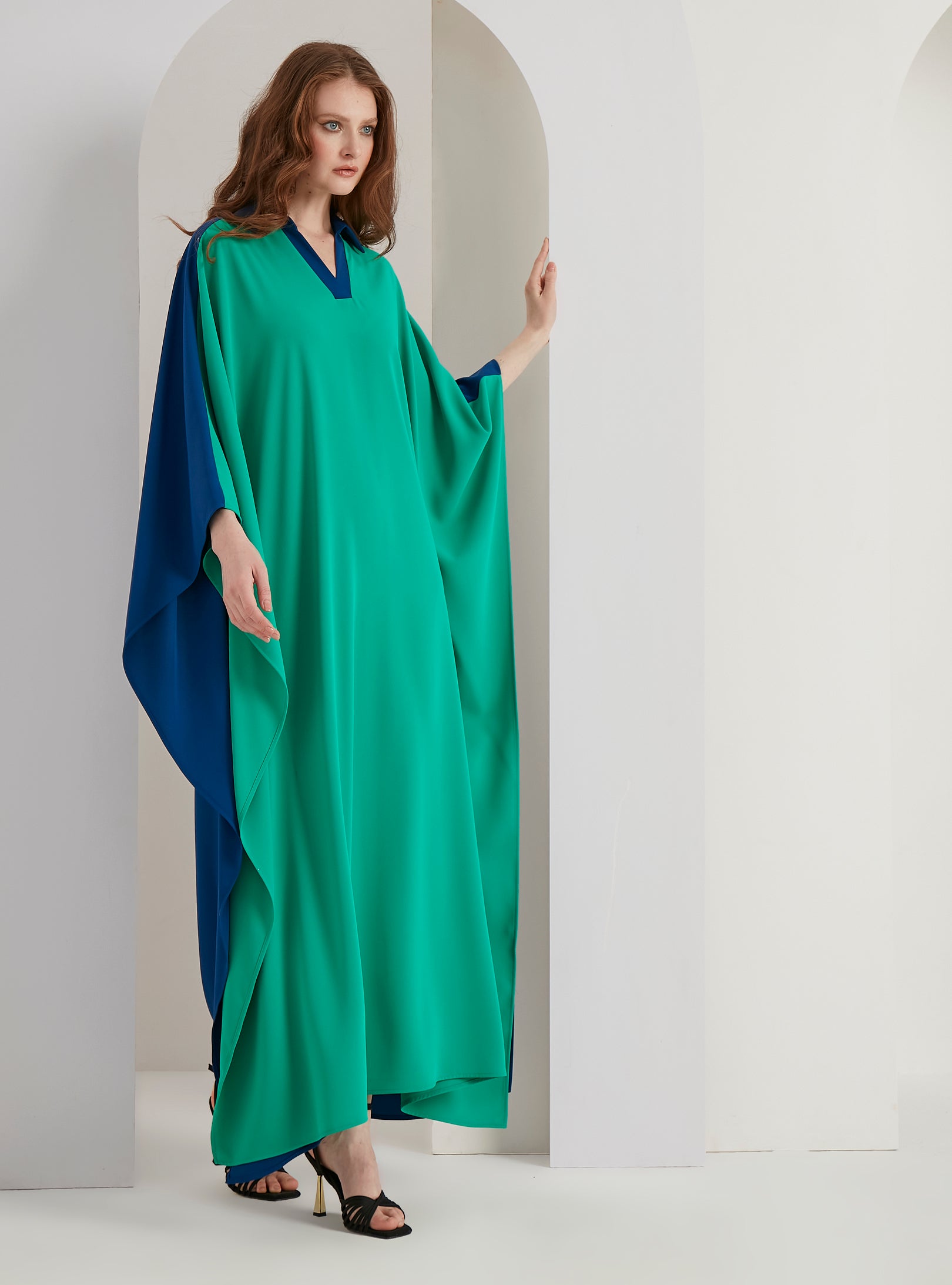Multi Colour Shirt Maxı Kaftan Dress