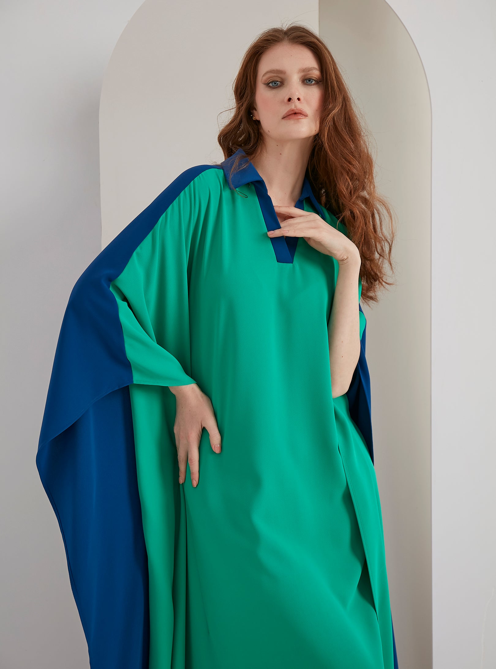 Multi Colour Shirt Maxı Kaftan Dress - Store WF
