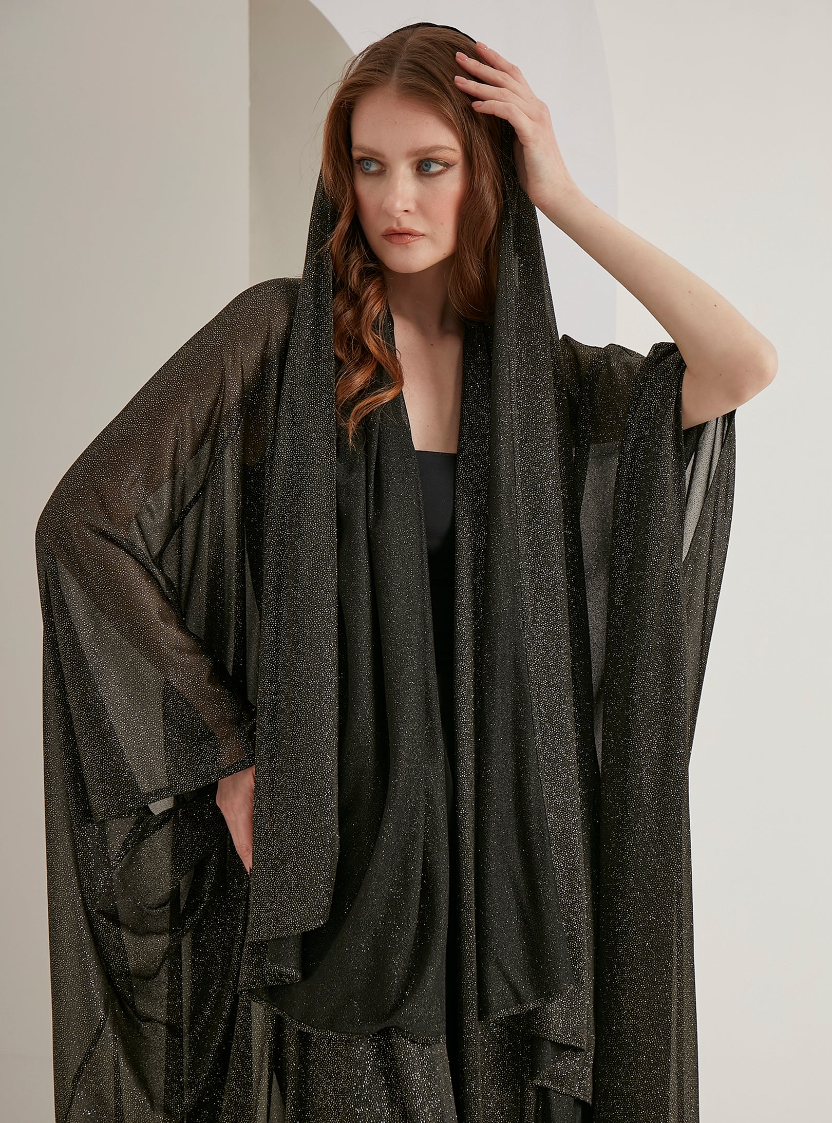 Black Shimmering Scarves Hijab - Store WF