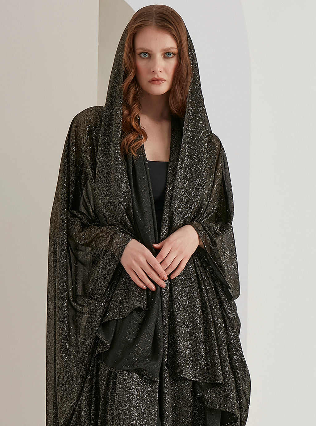 Black Shimmering Scarves Hijab - Store WF