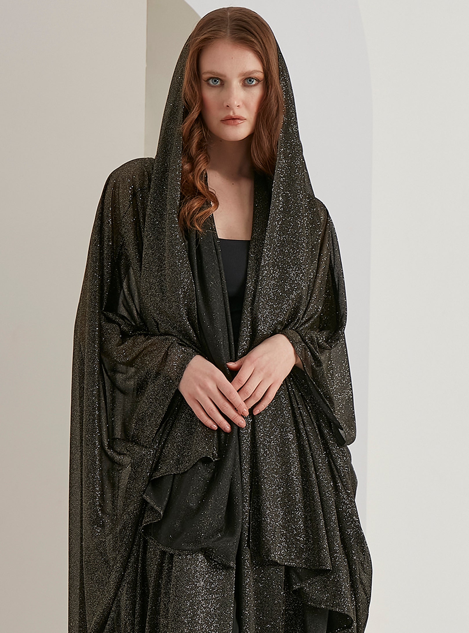 Black Shimmering Scarves Hijab - Store WF