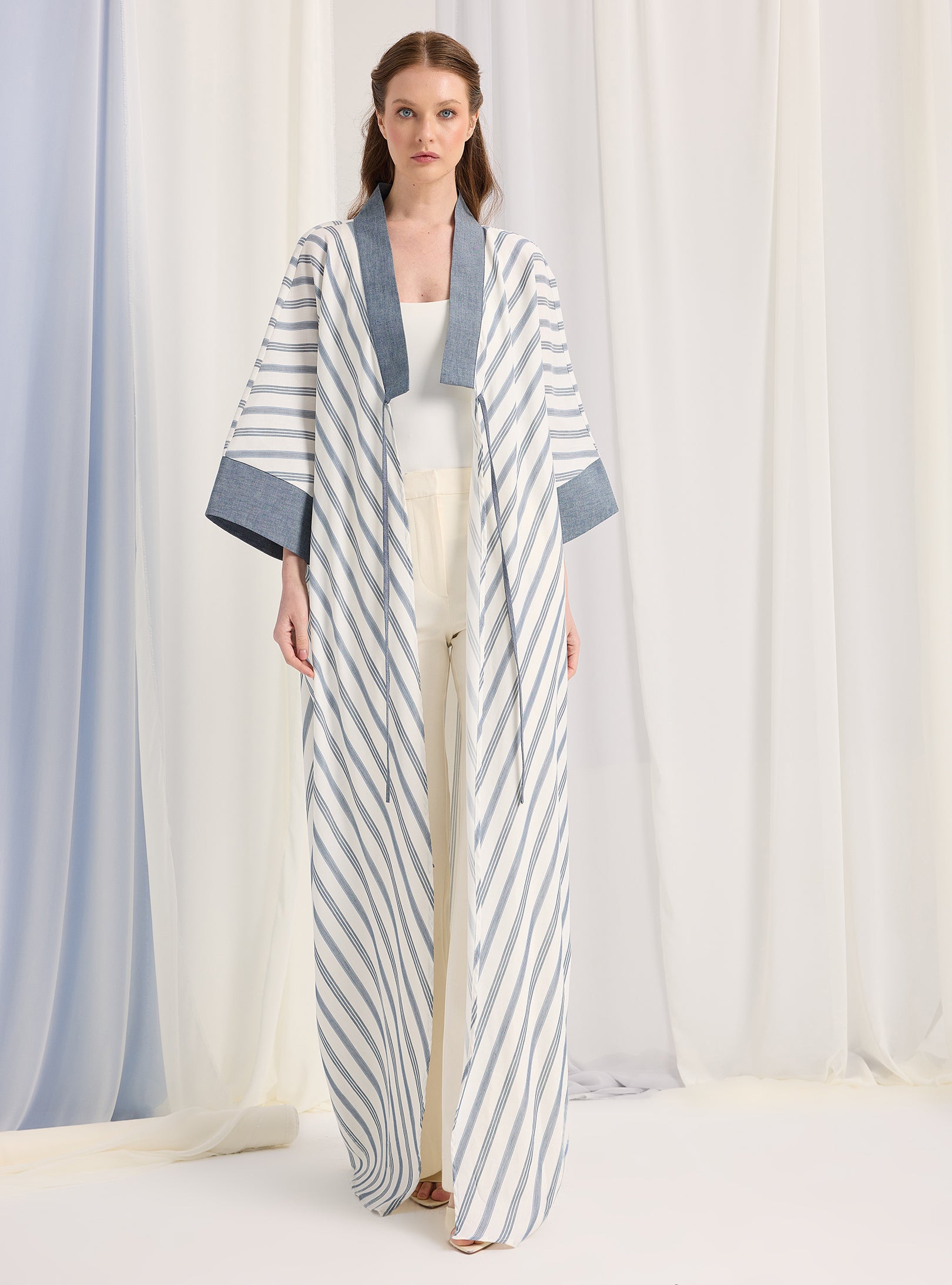 Cotton Stripe Abaya - Store WF