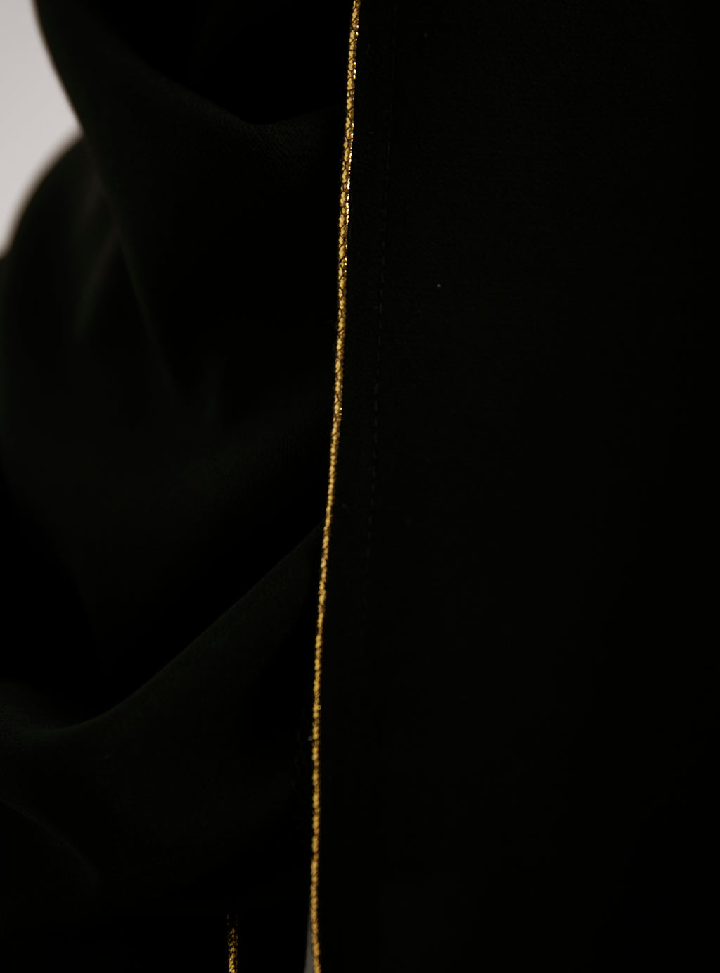 Gold Piping Black Scarves Hijab - Store WF
