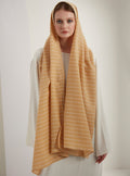 Linen Yellow check Scarves Shawl - Store WF