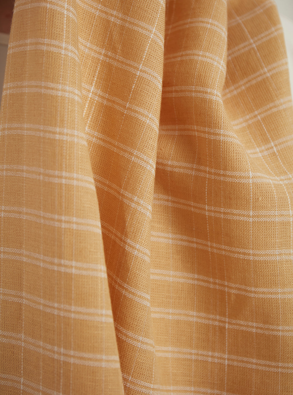 Linen Yellow check Scarves Shawl - Store WF