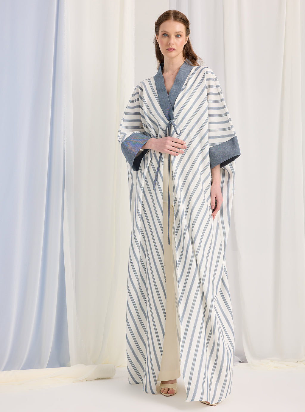 Cotton Stripe Abaya - Store WF