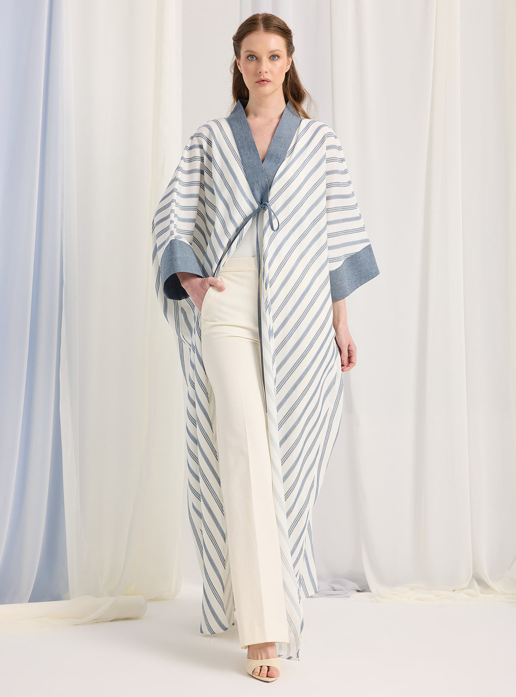 Cotton Stripe Abaya - Store WF