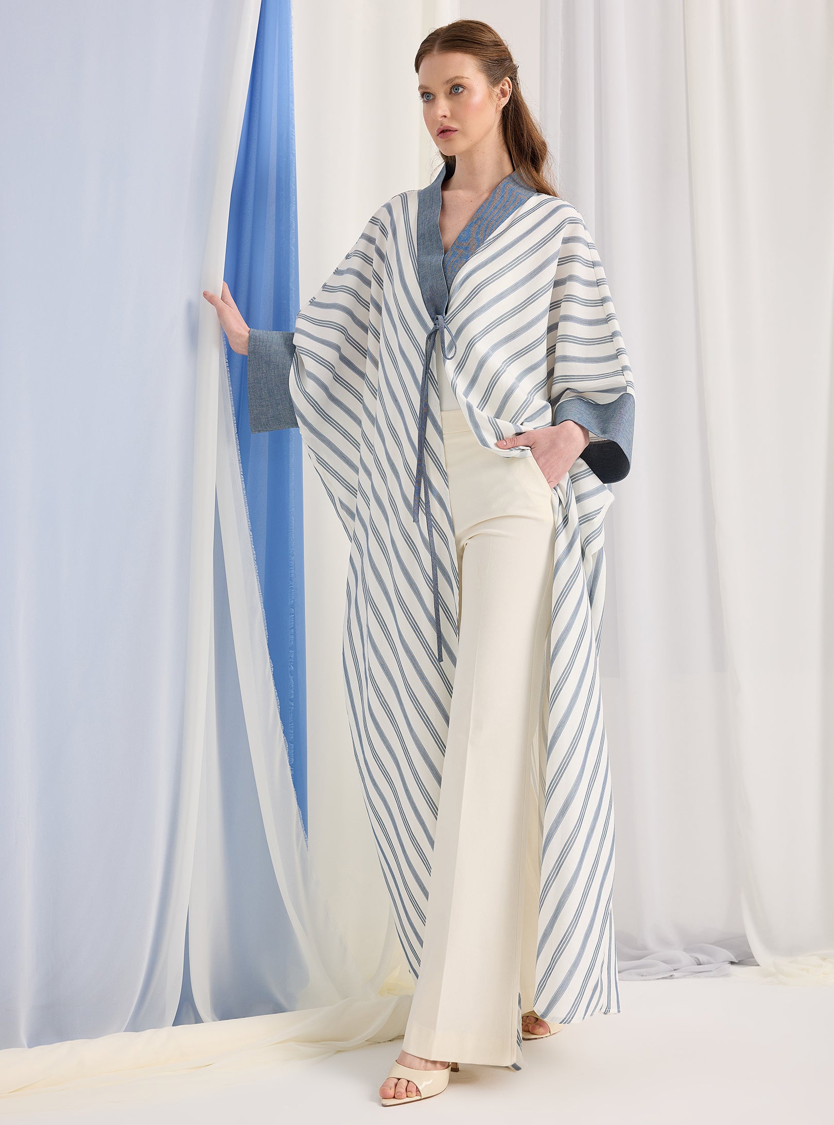Cotton Stripe Abaya - Store WF