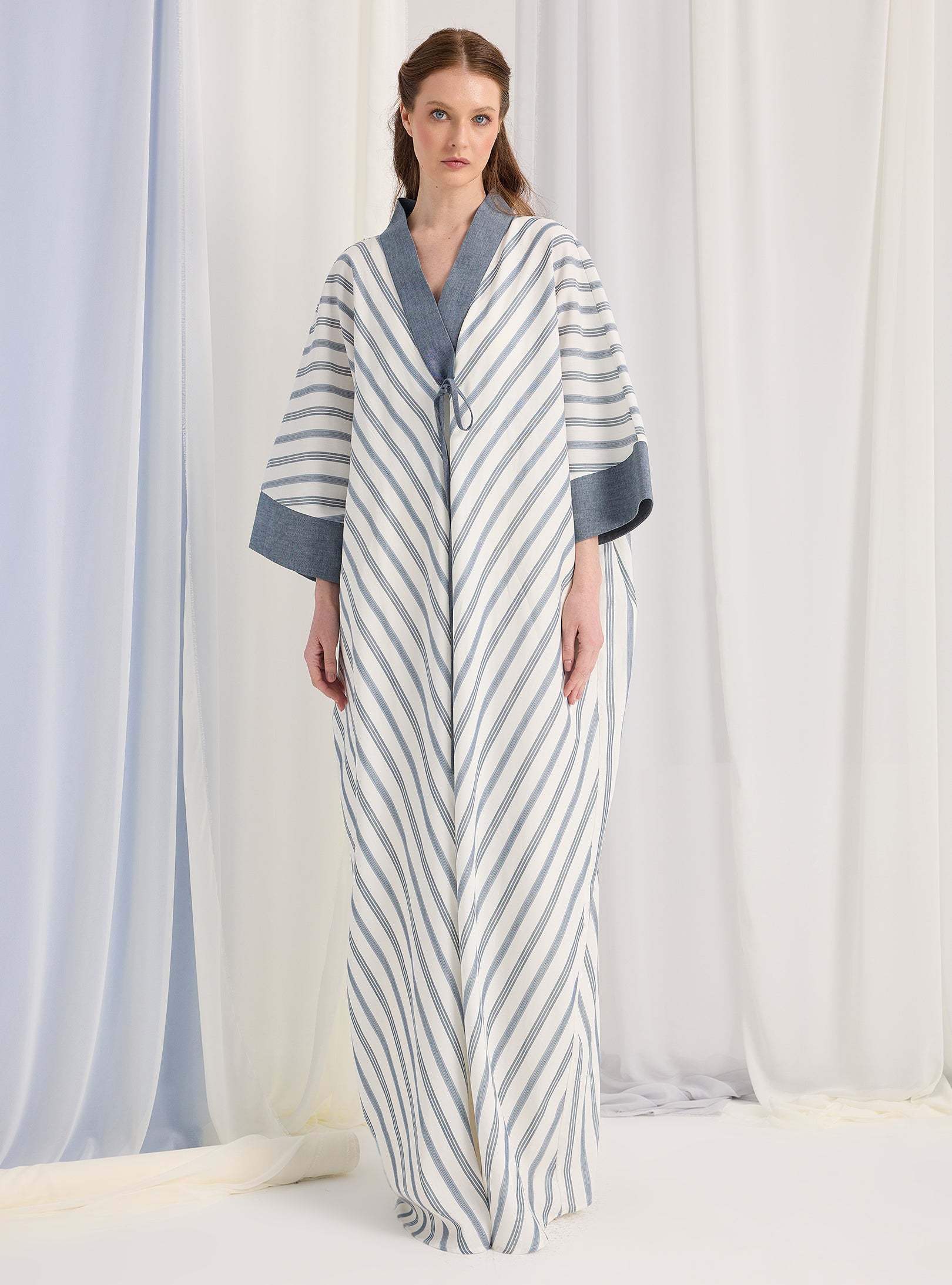 Cotton Stripe Abaya - Store WF