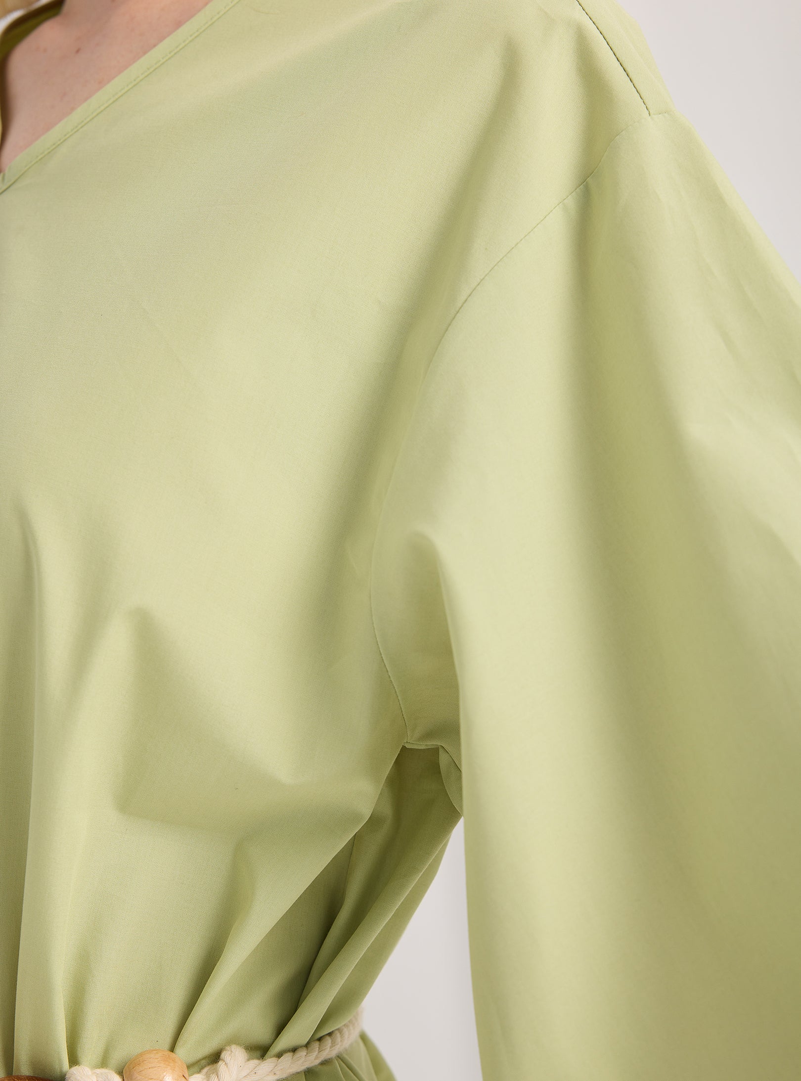 %100 Pamuk Poplin Kemerli Elbise