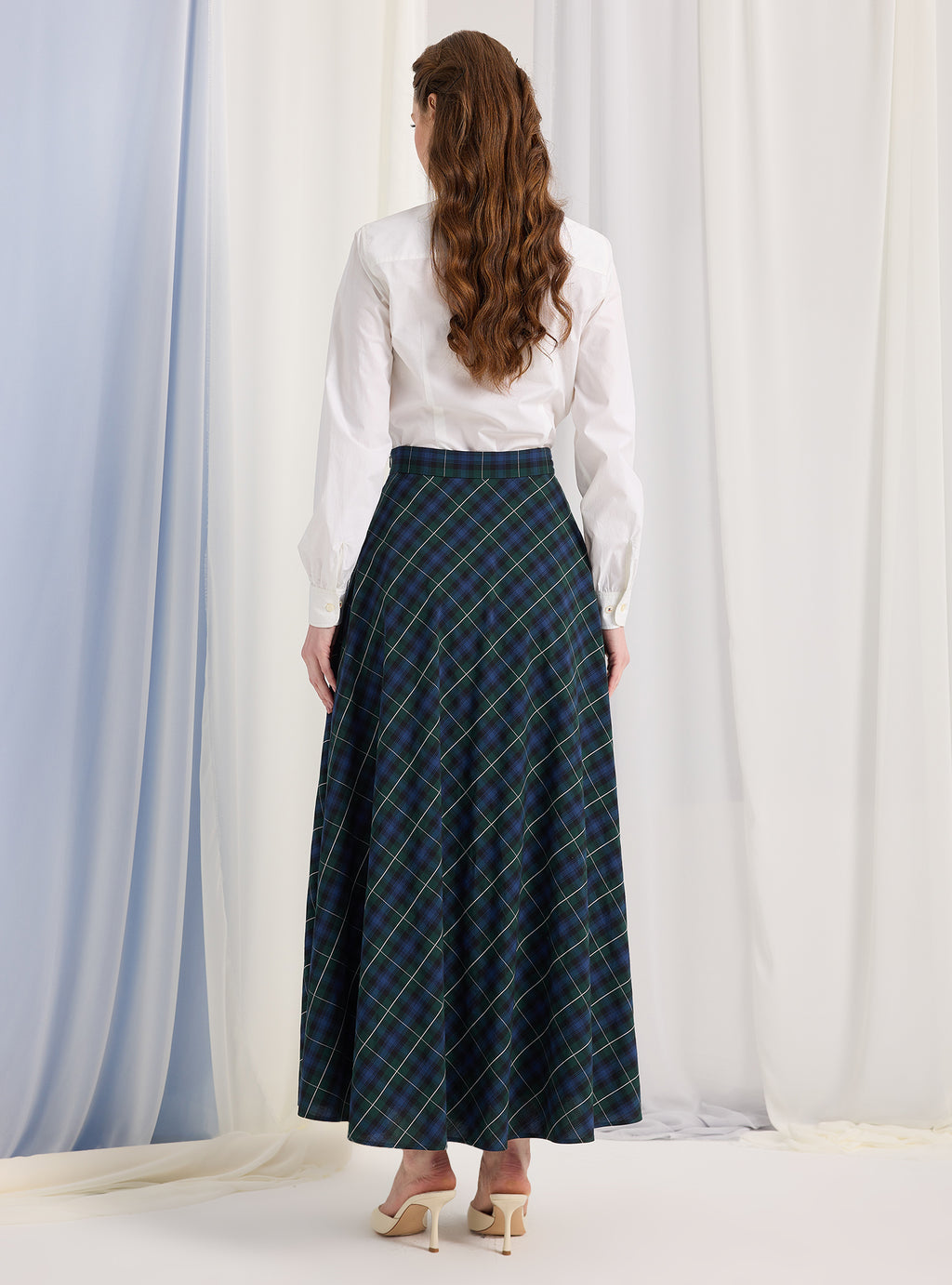 Green Check Maxi Skirt - Store WF
