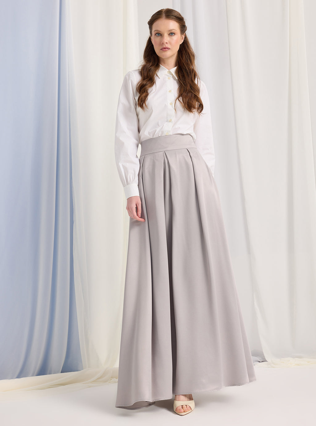 Silver Gray Maxi Skirt - Store WF