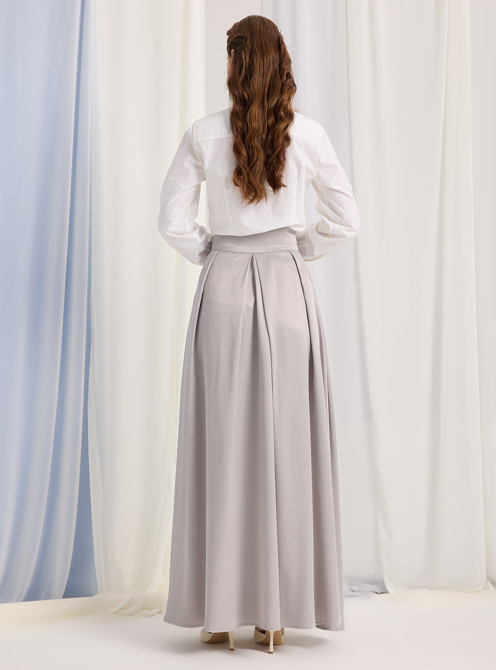 Silver Gray Maxi Skirt - Store WF