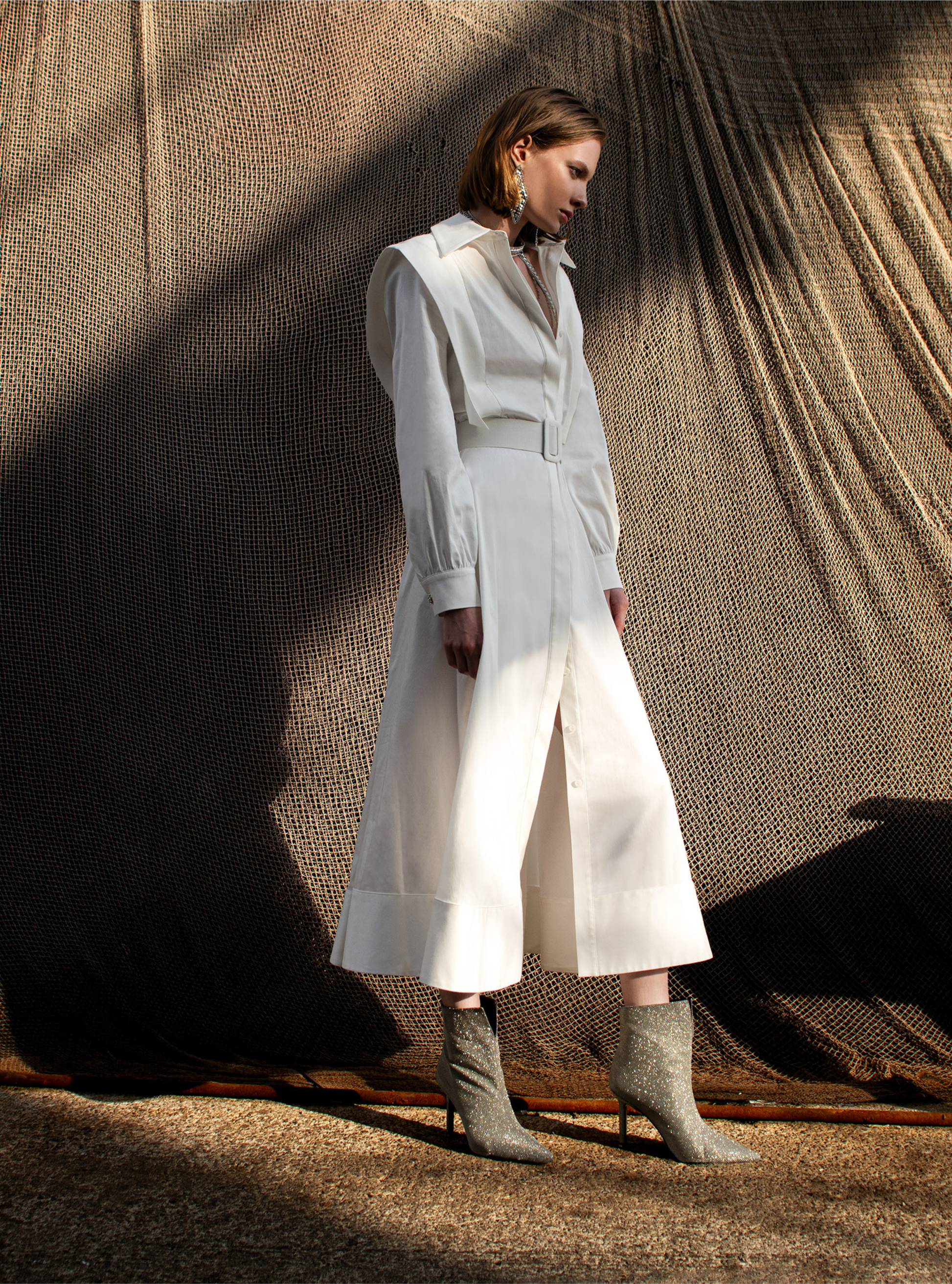 White Belted Maxi Dress