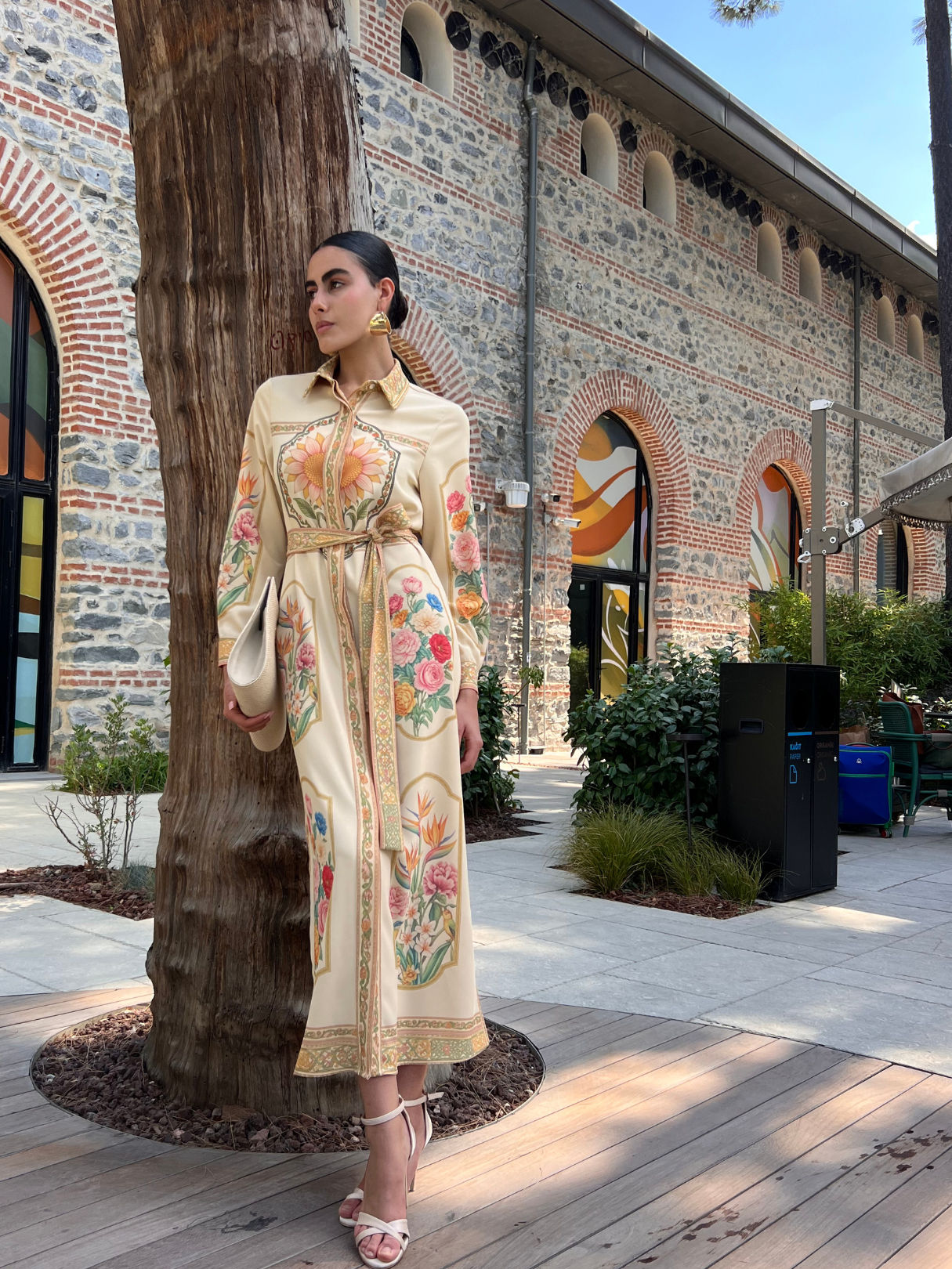 Botanical Garden Printed Belted Maxi Dress