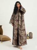 Two-Piece Double Layer jaquarde Organze Abaya - Store WF