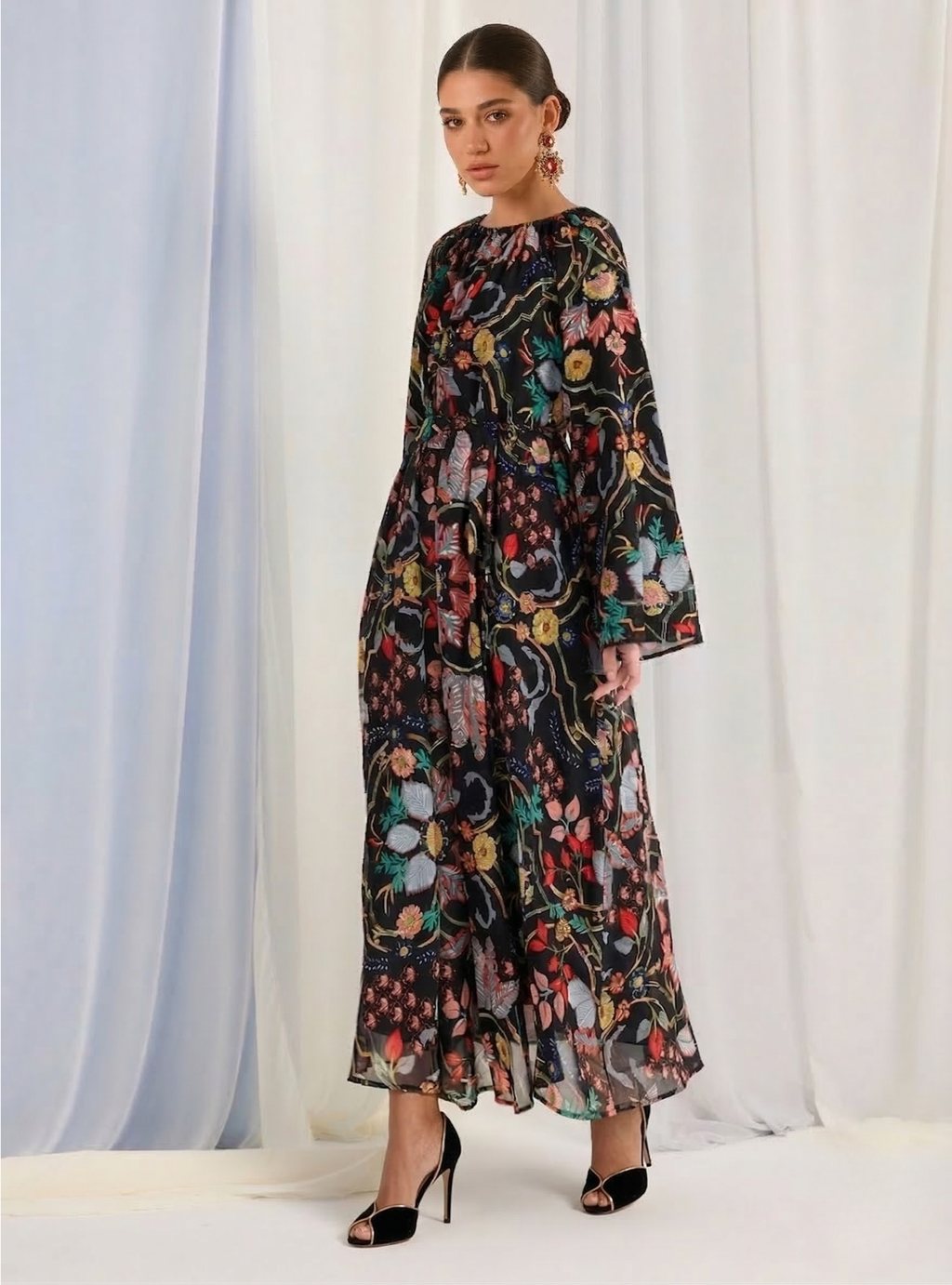 Black Gold Lurex Detailed Maxi Dress - Store WF