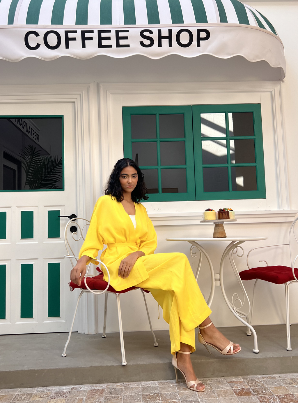 Kimono & Trouser Set Yellow - Store WF